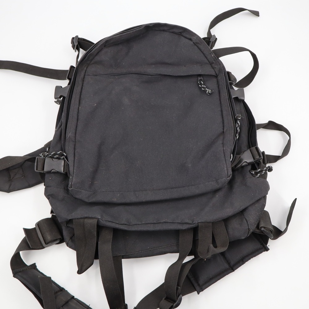 Piper Gear Tactical Backpack Unisex Large Black Canvas Rugged Gorpcore Bag